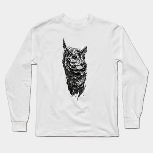 Dog and botany tattoo art Long Sleeve T-Shirt